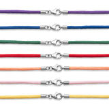Seidenketten mit Silberverschluss bunt
