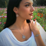 Set - clear eternal source mit Anhänger 26 mm DM, Ohrhänger, Armband